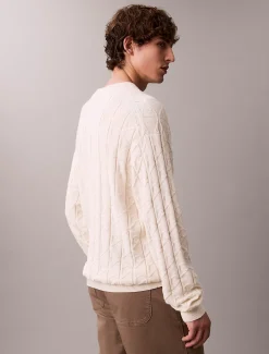 Calvin Klein Lässiger Pullover mit durchgehendem Logo^Herren Strickdesigns