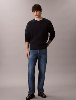 Calvin Klein Lässiger Pullover mit geprägtem Monogramm-Logo^Herren Strickdesigns