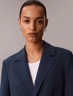Calvin Klein Lässiger Twill-Blazer mit Gürtel^Damen JackenFrisch Eingetroffen