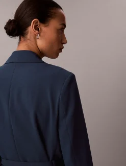 Calvin Klein Lässiger Twill-Blazer mit Gürtel^Damen JackenFrisch Eingetroffen