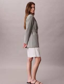 Calvin Klein Lässiger Twill-Blazer mit Gürtel^Damen JackenFrisch Eingetroffen