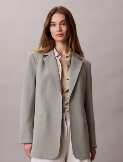 Calvin Klein Lässiger Twill-Blazer mit Gürtel^Damen JackenFrisch Eingetroffen