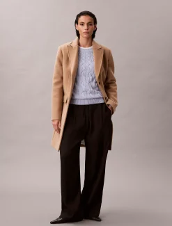 Calvin Klein Lässiger Zopfstrick-Sweater aus Baumwolle^Damen Strickdesigns