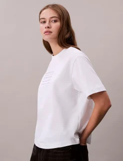 Calvin Klein Lässiges, besticktes Logo-T-Shirt^Damen T-shirts & Tops