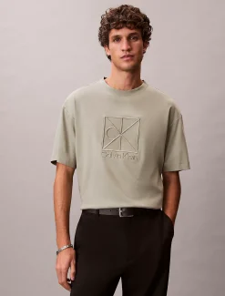 Calvin Klein Lässiges, besticktes Logo-T-Shirt^Herren T-shirts