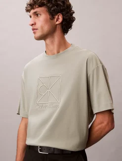 Calvin Klein Lässiges, besticktes Logo-T-Shirt^Herren T-shirts