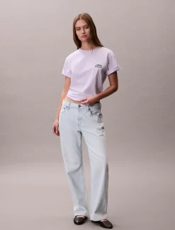 Calvin Klein Lässiges, besticktes Logo-T-Shirt^Damen T-shirts & Tops