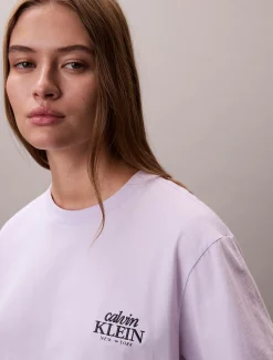 Calvin Klein Lässiges, besticktes Logo-T-Shirt^Damen T-shirts & Tops
