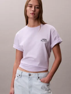 Calvin Klein Lässiges, besticktes Logo-T-Shirt^Damen T-shirts & Tops
