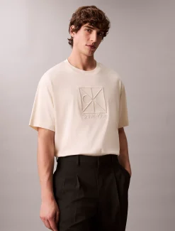 Calvin Klein Lässiges, besticktes Logo-T-Shirt^Herren T-shirts