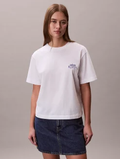 Calvin Klein Lässiges, besticktes Logo-T-Shirt^Damen T-shirts & Tops
