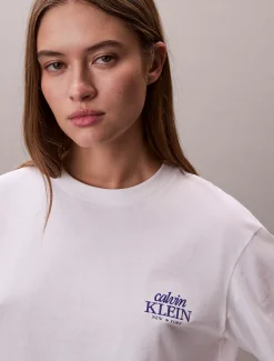 Calvin Klein Lässiges, besticktes Logo-T-Shirt^Damen T-shirts & Tops