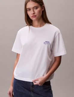 Calvin Klein Lässiges, besticktes Logo-T-Shirt^Damen T-shirts & Tops
