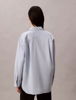 Calvin Klein Lässiges Button-Down-Hemd aus Baumwoll-Popeline^Damen Hemden & Blusen|T-shirts & Tops