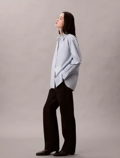 Calvin Klein Lässiges Button-Down-Hemd aus Baumwoll-Popeline^Damen Hemden & Blusen|T-shirts & Tops