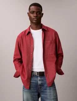 Calvin Klein Lässiges Button-Down-Hemd aus Melangemischung^Herren Hemden & Poloshirts