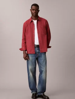 Calvin Klein Lässiges Button-Down-Hemd aus Melangemischung^Herren Hemden & Poloshirts