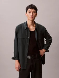 Calvin Klein Lässiges Button-Down-Hemd aus Melange^Herren Hemden & Poloshirts