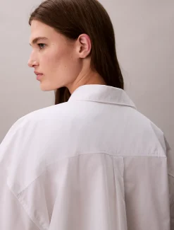Calvin Klein Lässiges cropped Button-Down-Hemd aus Baumwoll-Popeline^Damen Hemden & Blusen