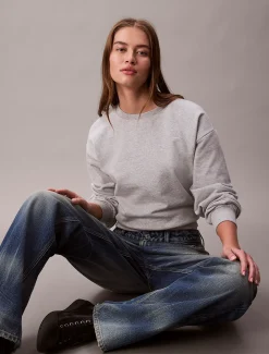 Calvin Klein Lässiges Fleece-Sweatshirt mit Monogramm^Damen Sweatshirts & Hoodies