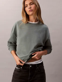 Calvin Klein Lässiges Fleece-Sweatshirt mit Monogramm^Damen Sweatshirts & Hoodies