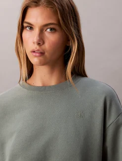 Calvin Klein Lässiges Fleece-Sweatshirt mit Monogramm^Damen Sweatshirts & Hoodies