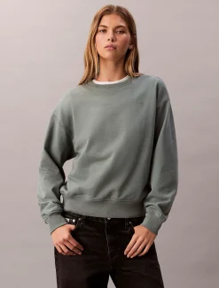 Calvin Klein Lässiges Fleece-Sweatshirt mit Monogramm^Damen Sweatshirts & Hoodies