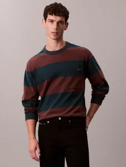 Calvin Klein Lässiges, gestreiftes T-Shirt aus Baumwolle^Herren T-shirts