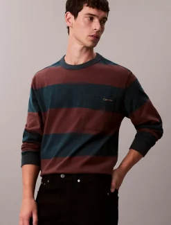 Calvin Klein Lässiges, gestreiftes T-Shirt aus Baumwolle^Herren T-shirts
