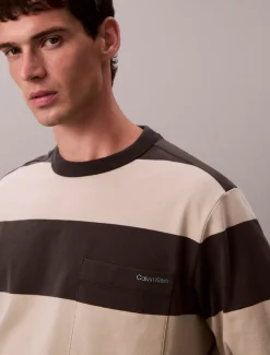 Calvin Klein Lässiges, gestreiftes T-Shirt aus Baumwolle^Herren T-shirts