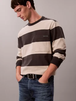 Calvin Klein Lässiges, gestreiftes T-Shirt aus Baumwolle^Herren T-shirts