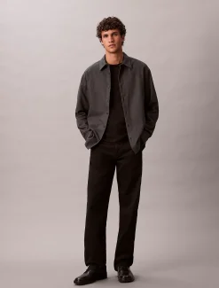 Calvin Klein Lässiges Hemd aus meliertem Flanell mit Knopfleiste^Herren Hemden & Poloshirts