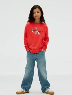 Calvin Klein Lässiges langärmliges Logo-T-Shirt^Kinder T-shirts|Kleidung