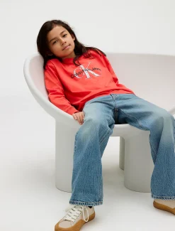 Calvin Klein Lässiges langärmliges Logo-T-Shirt^Kinder T-shirts|Kleidung