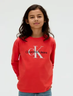 Calvin Klein Lässiges langärmliges Logo-T-Shirt^Kinder T-shirts|Kleidung