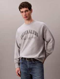 Calvin Klein Lässiges Logo-Sweatshirt aus Frottee mit Grafik^Herren Hoodies & Sweatshirts