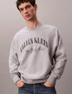Calvin Klein Lässiges Logo-Sweatshirt aus Frottee mit Grafik^Herren Hoodies & Sweatshirts
