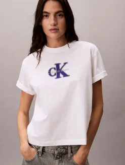 Calvin Klein Lässiges Logo-T-Shirt mit Grafik^Damen T-shirts & Tops
