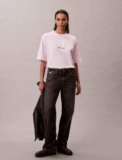 Calvin Klein Lässiges Logo-T-Shirt mit Pailletten^Damen T-shirts & Tops