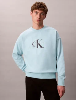 Calvin Klein Lässiges Monogramm-Logo-Sweatshirt aus hochwertigem Frottee^Herren Hoodies & Sweatshirts