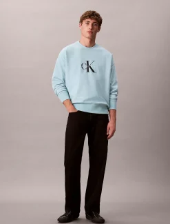 Calvin Klein Lässiges Monogramm-Logo-Sweatshirt aus hochwertigem Frottee^Herren Hoodies & Sweatshirts