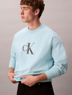 Calvin Klein Lässiges Monogramm-Logo-Sweatshirt aus hochwertigem Frottee^Herren Hoodies & Sweatshirts