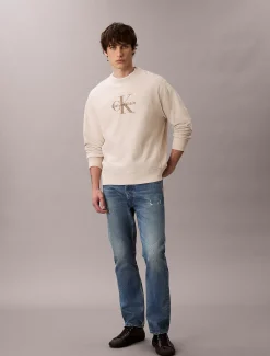 Calvin Klein Lässiges Monogramm-Logo-Sweatshirt aus hochwertigem Frottee^Herren Hoodies & Sweatshirts