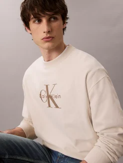 Calvin Klein Lässiges Monogramm-Logo-Sweatshirt aus hochwertigem Frottee^Herren Hoodies & Sweatshirts