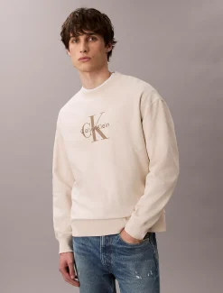 Calvin Klein Lässiges Monogramm-Logo-Sweatshirt aus hochwertigem Frottee^Herren Hoodies & Sweatshirts