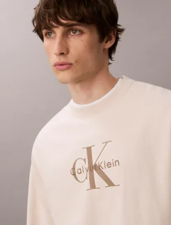 Calvin Klein Lässiges Monogramm-Logo-Sweatshirt aus hochwertigem Frottee^Herren Hoodies & Sweatshirts