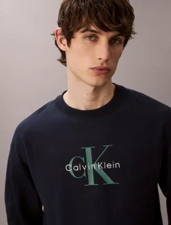 Calvin Klein Lässiges Monogramm-Logo-Sweatshirt aus hochwertigem Frottee^Herren Hoodies & Sweatshirts