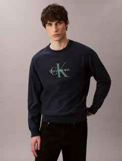 Calvin Klein Lässiges Monogramm-Logo-Sweatshirt aus hochwertigem Frottee^Herren Hoodies & Sweatshirts