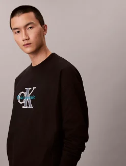 Calvin Klein Lässiges Monologo-Sweatshirt aus Fleece^Herren Hoodies & Sweatshirts