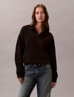 Calvin Klein Lässiges Polo-Sweatshirt aus weichem Stretch^Damen Sweatshirts & Hoodies